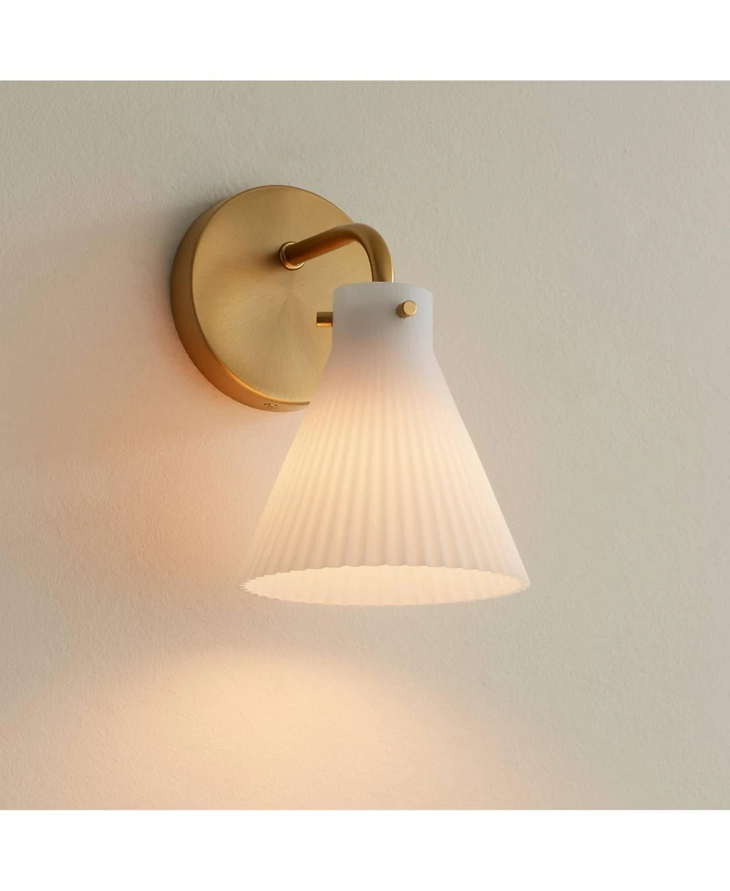Possini Euro Design Cielo 9" High Warm Brass Wall Sconce