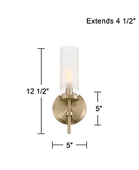 Possini Euro Design Domenico 12 1/2" High Satin Brass Wall Sconce