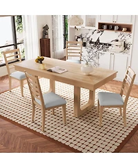 Streamdale Furniture Farmhouse Extendable Dining Table Set with 4 Chairs