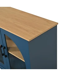Streamdale Furniture Farmhouse Tv Stand Glass Doors
