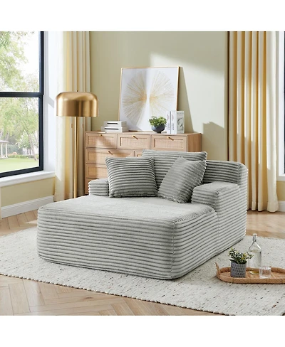 Streamdale Furniture Single lazy sofa lounge chair, velvet fabric, no assembly, indoor living rooms/bedrooms.