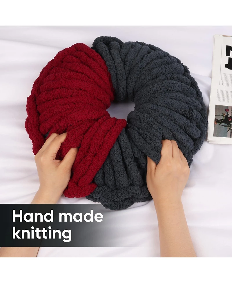 Gnuadz 64 Ounce Chunky Chenille Yarn for Hand Knitting Blanket 8 Pack
