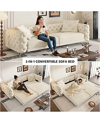 Streamdale Furniture 3-in-1 Convertible Sleeper Sofa, 28.4" Deep Seat Pull Out Sofa Bed