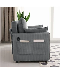 Streamdale Furniture 55" Convertible Sofa Bed with Usb Ports.