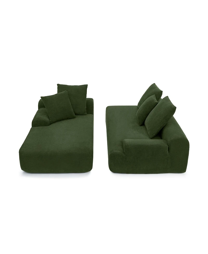 Streamdale Furniture Modern Upholstered L-Shape Sectional Sofa, Modular Compressed Sofa, Melange Velvet.