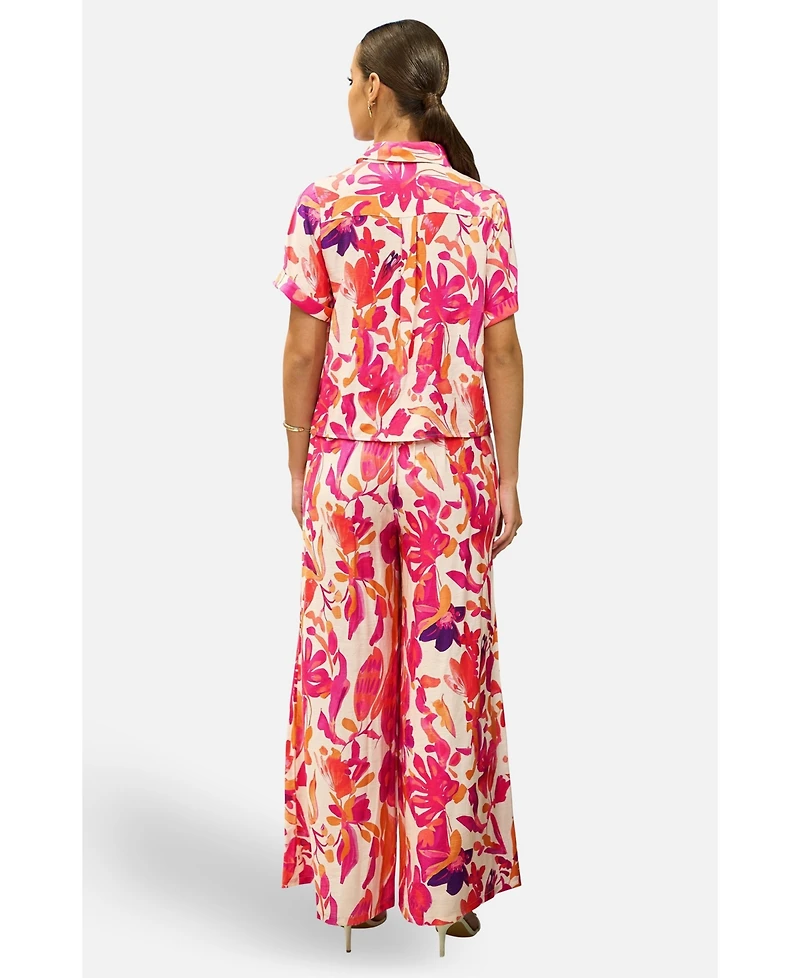 Yumi Women's Abstract Floral Shirt