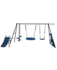 Streamdale Furniture Boys Thrilling Saucer Swingset with Slide