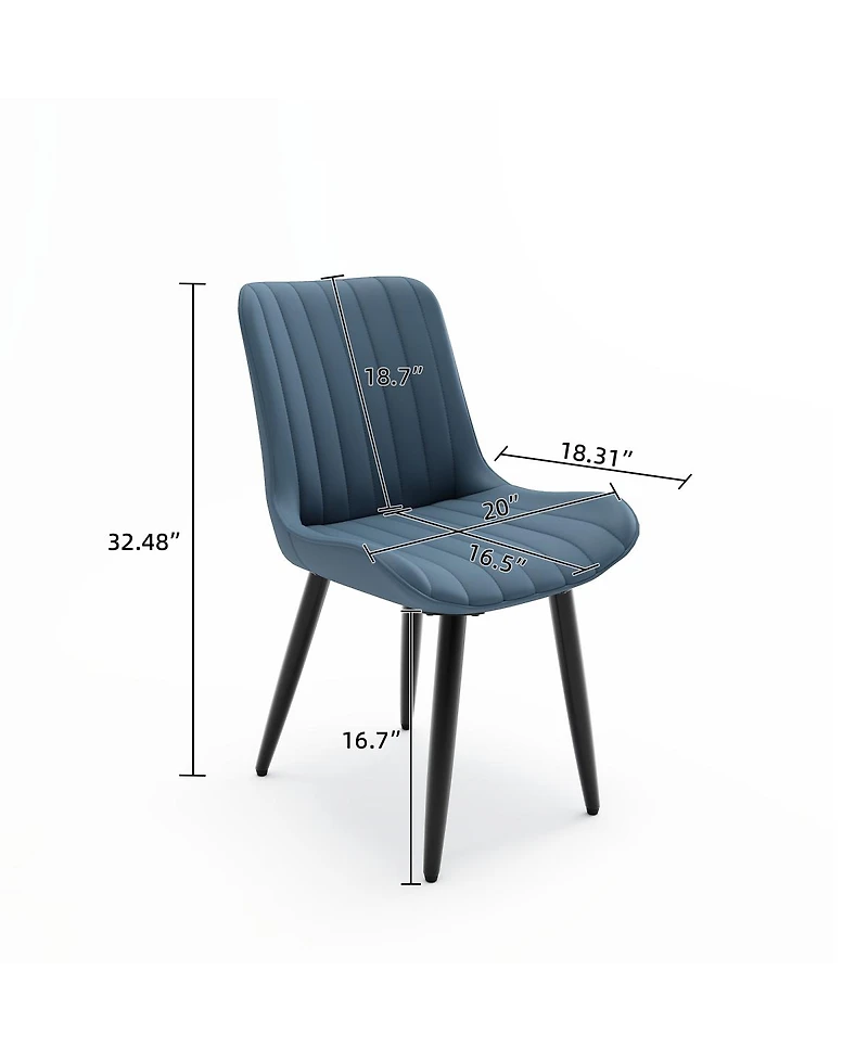 Streamdale Furniture Modern Pu Leather Dining Chairs (Set of 2)