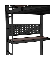 Streamdale Furniture Loft Bed with Desk, Storage, Clock and Charging Port