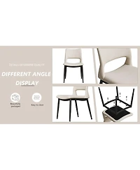 Streamdale Furniture Minimalist Pu Dining Chairs Set of 2