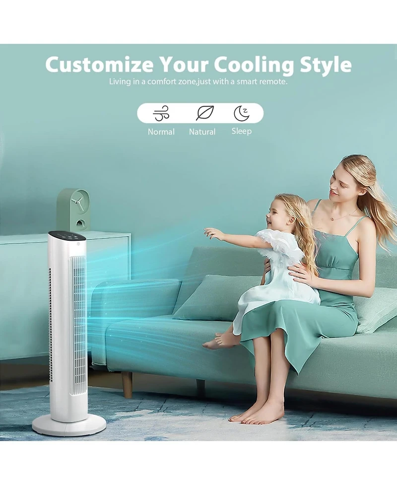 Antarctic Star Oscillating Tower Fan with Led Display, Remote and 15H Timer