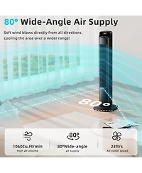Antarctic Star Oscillating Tower Fan, 5 Speeds with Remote and Led Temperature Display