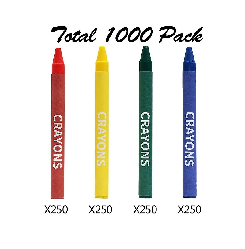 Gnuadz Crayons Bulk Pack Regular Cellophane 1000 Count