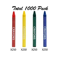 Gnuadz Crayons Bulk Pack Regular Cellophane 1000 Count