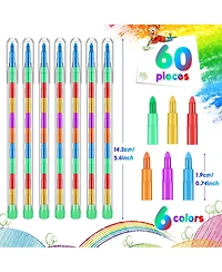 Gnuadz Stackable Crayons Rainbow Pencils Party Favors Pack of 60
