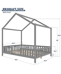 Streamdale Furniture Montessor House Floor Bed with Canopy