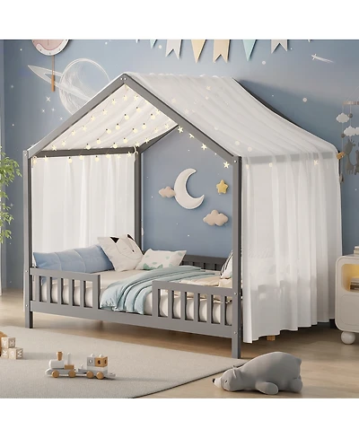 Streamdale Furniture Montessor House Floor Bed with Canopy