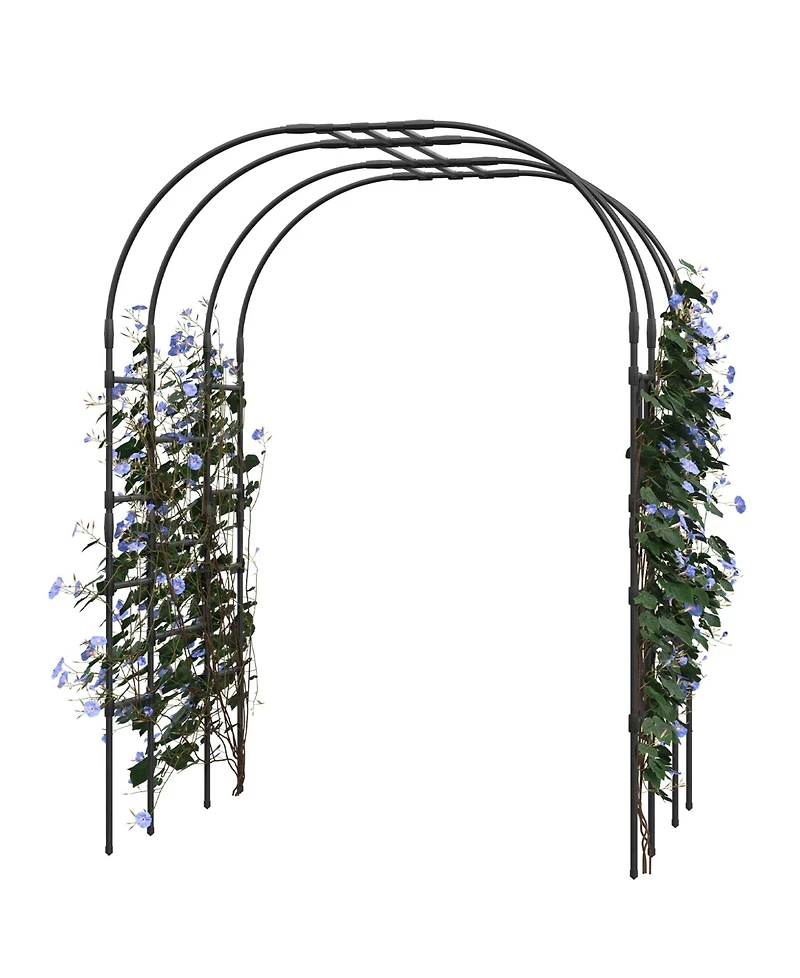 homfan Elegant Metal Garden Arch Trellis for Climbing Plants