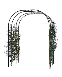 homfan Elegant Metal Garden Arch Trellis for Climbing Plants