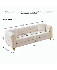 Streamdale Furniture 3+2 Velvet Sofa with Gold Legs