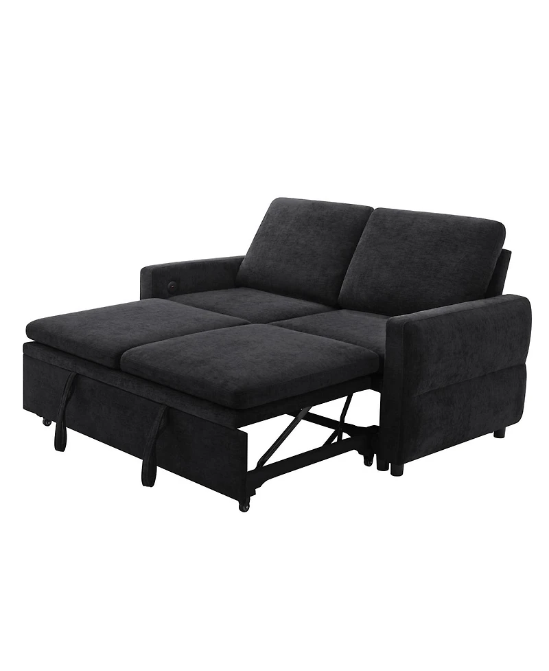 Streamdale Furniture Convertible Sofa Bed Loveseat with Usb Ports