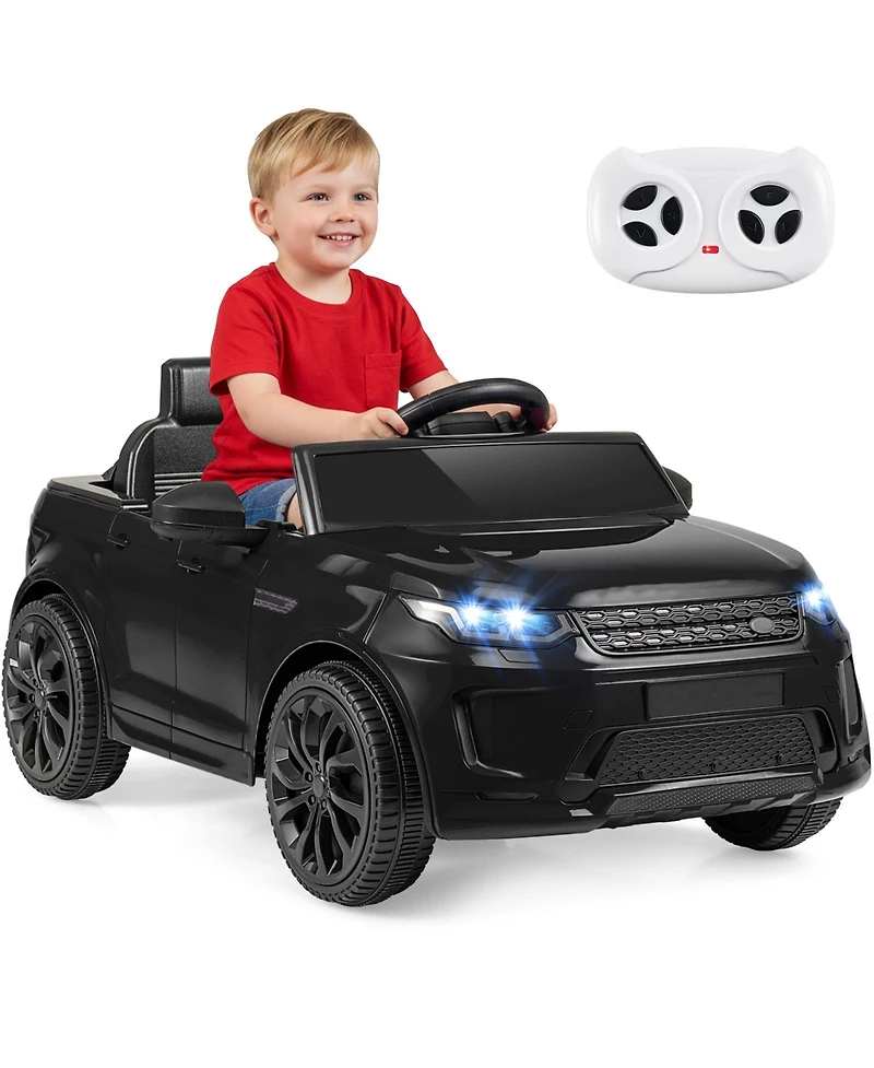 Slickblue Kids 12V Electric Ride On Car with Led Lights, Music and Safety Belt