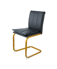Streamdale Furniture Pu Leather Dining Chairs with Metal Legs