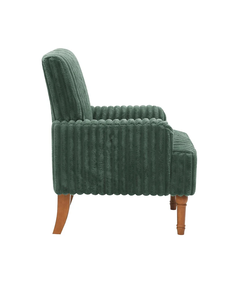 Streamdale Furniture Corduroy Accent Chair with Wood Legs