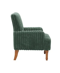 Streamdale Furniture Corduroy Accent Chair with Wood Legs