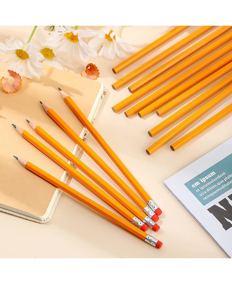Gnuadz Pencils Bulk Erasers Unsharpened Wood Hb School Supplies 400-count