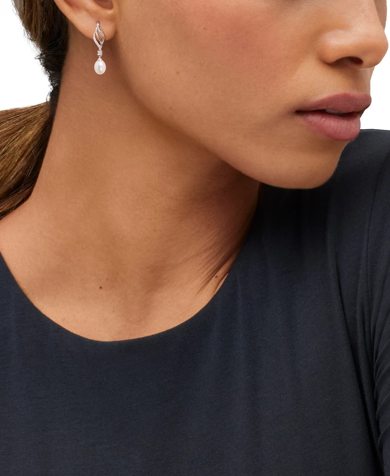 Macy's Cultured Freshwater Pearl (6-6.5mm) Earrings in Sterling Silver