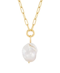 Macy's Baroque Cultured Freshwater Pearl (13-14mm) Pendant Necklace in 14k Yellow Gold-Plated Sterling Silver