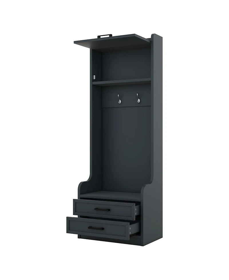 Streamdale Furniture 4-in-1 Hall Tree with Storage and 7 Hooks