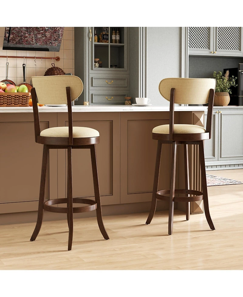 Sugift Bar Height Swivel Chairs Set of Two with Padded Seats