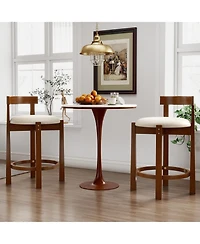 Sugift Counter Height Bar Stools Set of Two with Backrests and Footrests