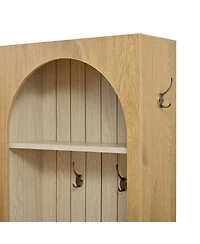 Streamdale Furniture Oak Farmhouse Hall Tree with Bench and Storage