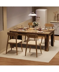 homfan Farmhouse Dining Table for 4 to 6, 63.0 x 31.0 in Rectangular Kitchen Table