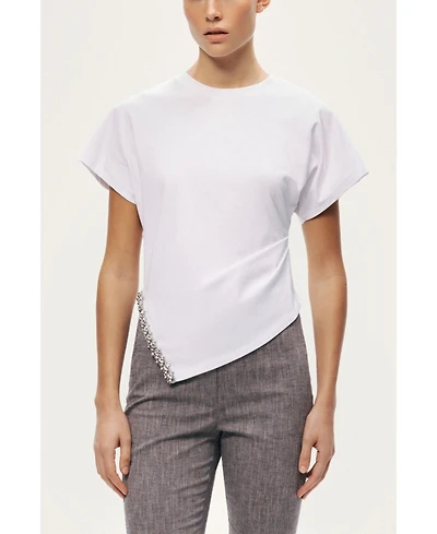 Nocturne Women's Embellished Asymmetric T-Shirt