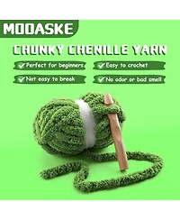 Gnuadz Chenille Chunky Yarn for Hand Knitting Crocheting 7.7 Ounce