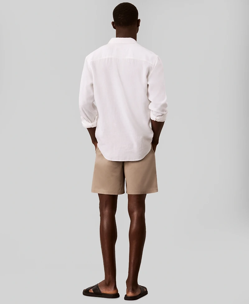 Calvin Klein Men's Straight-Fit Linen Shorts