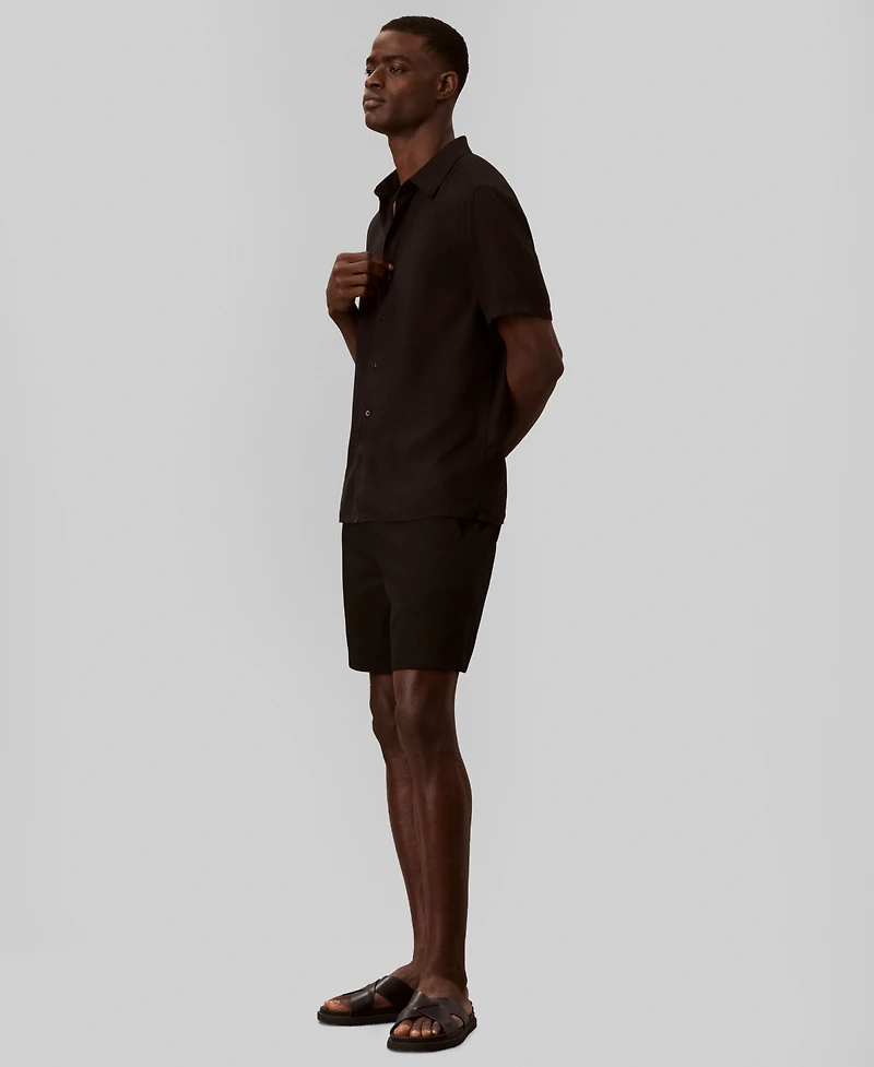 Calvin Klein Men's Straight-Fit Linen Shorts