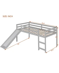 Streamdale Furniture Loft Bed with Slide, Multifunctional Design