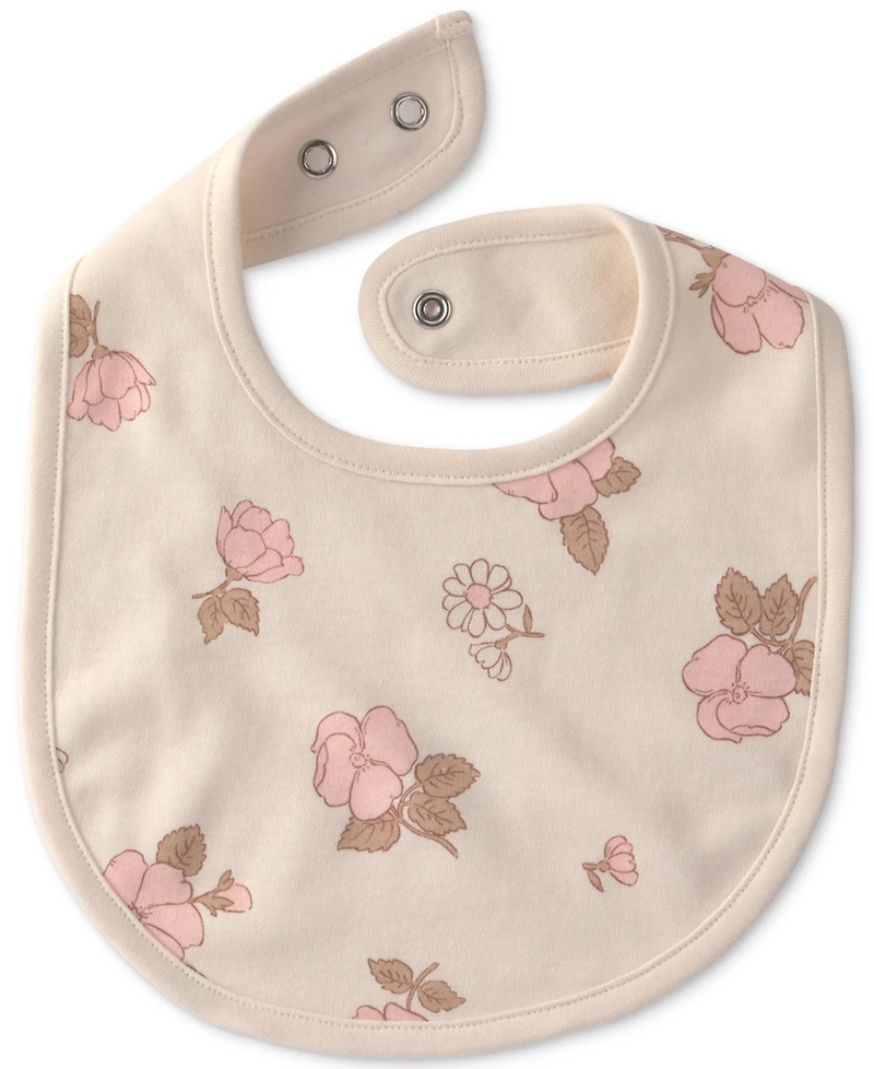 Carter's Baby Girls' Floral Bibs, 3-Pack