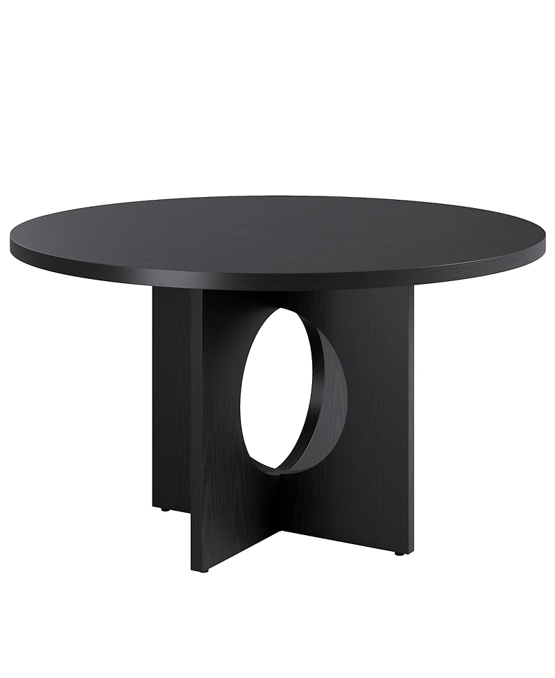 homfan Round Space-Saving Dining Table for 4-6, Modern Pedestal Kitchen & Living Room, Sturdy Design Apartments
