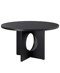 homfan Round Space-Saving Dining Table for 4-6, Modern Pedestal Kitchen & Living Room, Sturdy Design Apartments
