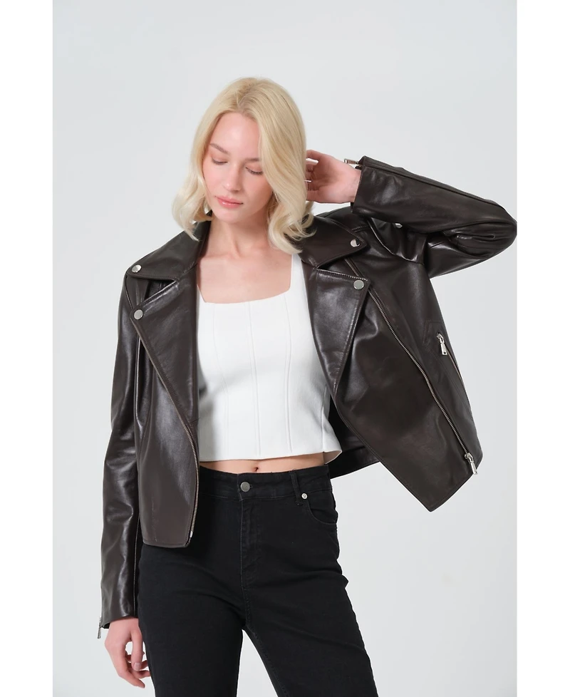 Furniq Uk Women's Leather Jacket Created for Macy's
