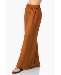 Ivonne Women's Airy Wide-Leg Elastic Waist Pants