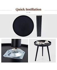 Gymax Set of 2 Round Side Table Sofa Coffee End Accent Table Nightstand Home Furniture