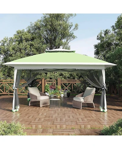 gaomon Pop Up Gazebo Canopy Tent for Backyard Patio Garden with 4 Sand Bags, Green