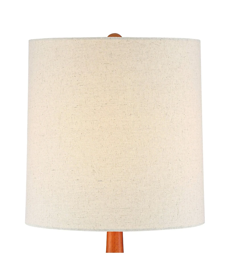360 Lighting Mid-Century Modern Table Lamp with Usb Charging Port 24.5" High Ceramic Cylinder Shade Bedroom House